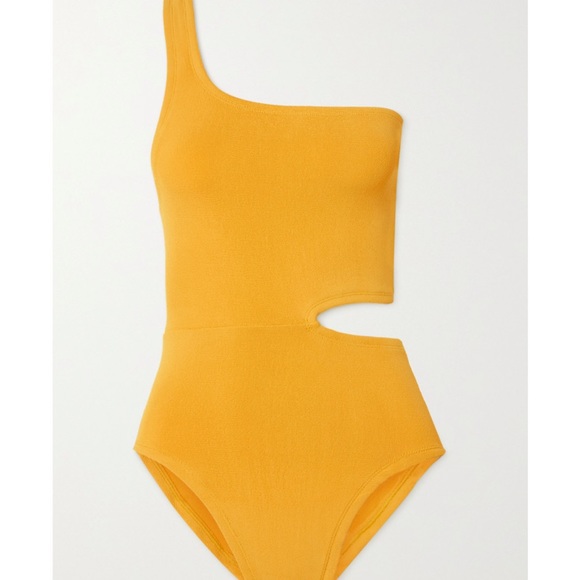 New Hunza G Lena Nile one shoulder cutout seersucker swimsuit - Picture 3 of 8